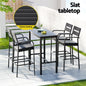 Outdoor Dinning Bar Set Patio Aluminium Table Stools-5-Piece