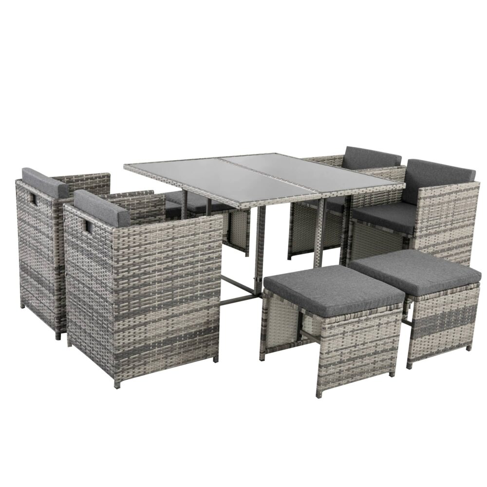 Outdoor Dining Set Grey-8 Seater