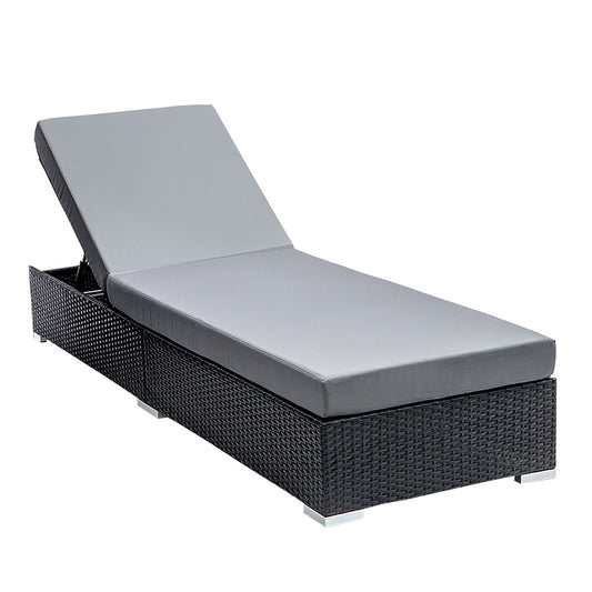 Outdoor Sun Lounge Wicker Day Bed Adjustable