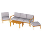 Outdoor Sofa Set Wooden Lounge Setting 6PCS-5-Seater