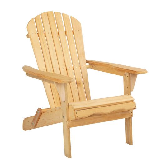 Outdoor Chair Wooden Natural Adirondack