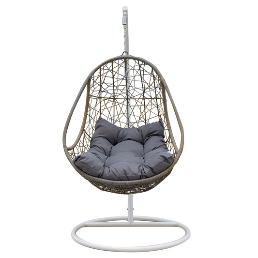 Outdoor Rocking Egg Chair - Oatmeal and Grey