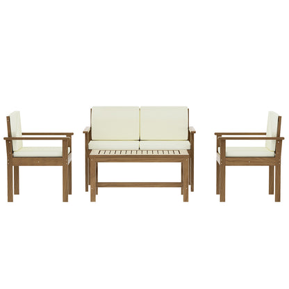 Outdoor Sofa Set Wooden Couch Lounge Setting 4-Piece