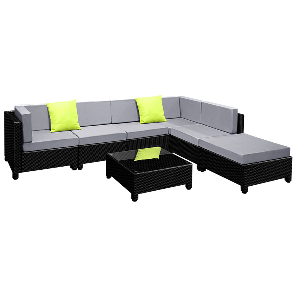 Outdoor Sofa Set Wicker Couch Lounge Setting Seat Cover 7-Piece