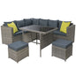 Gardeon Outdoor Dining Set Aluminum Table Chairs Wicker Setting Grey