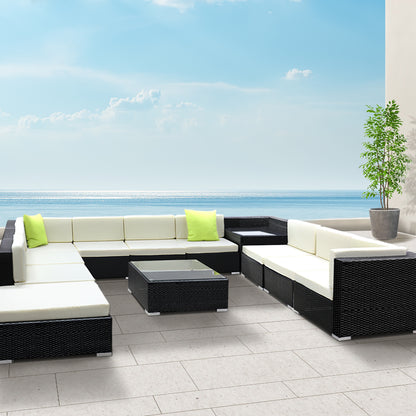 Outdoor Furniture Sofa Set Wicker Garden Patio Lounge 12PC