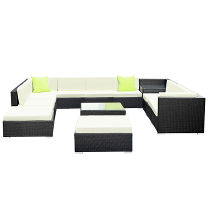 Outdoor Sofa Set Wicker Couch Lounge Setting 11 Seater - 13 Piece