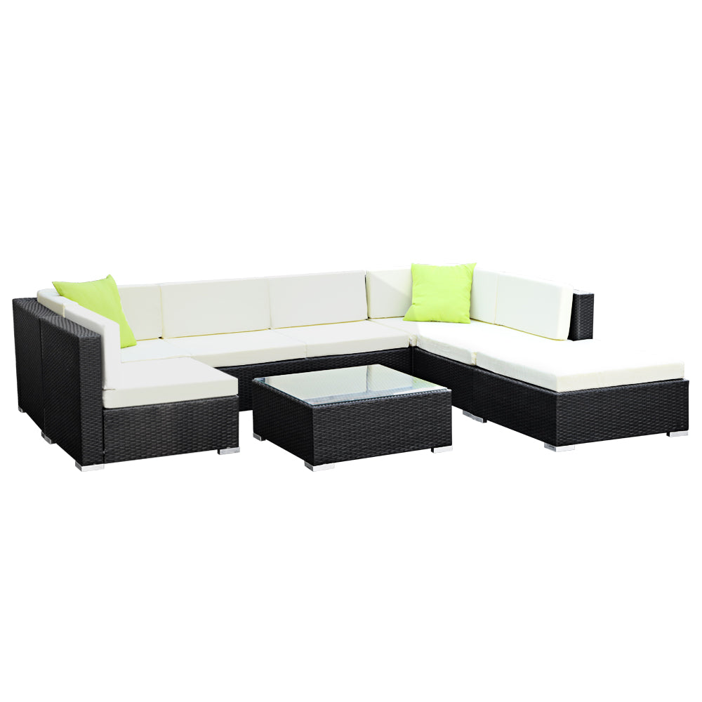 Outdoor Sofa Set Wicker Couch Lounge Setting 7 Seater-Water Resistant