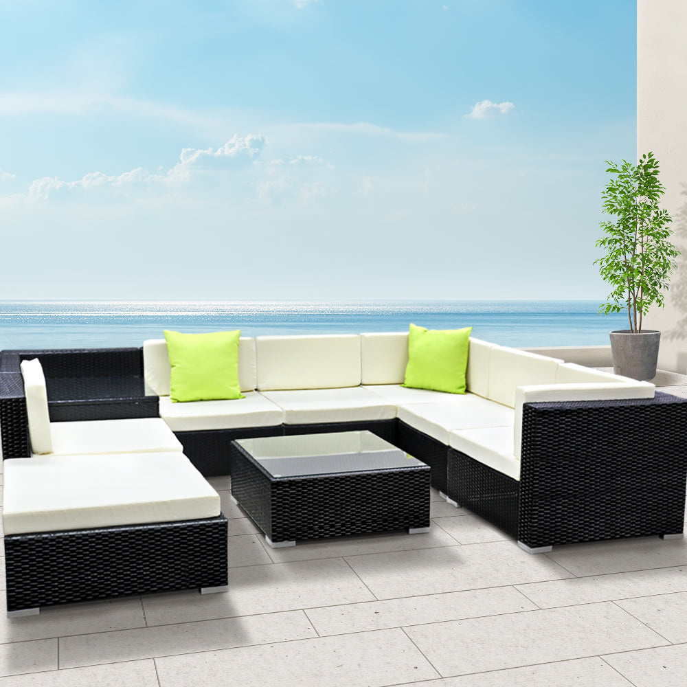 Outdoor Sofa Set Wicker Couch Lounge Setting 7 Seater