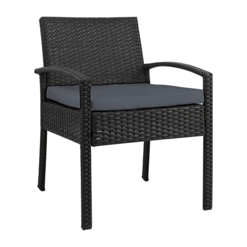 Gardeon Outdoor Dining Chairs Patio Furniture Rattan Lounge Chair Cushion Felix