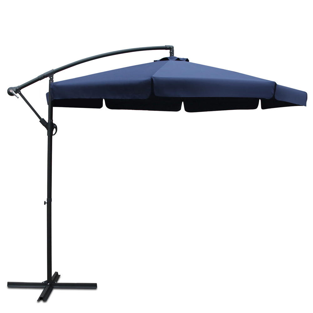 Instahut 3m Outdoor Umbrella Cantilever Garden Beach Patio Navy